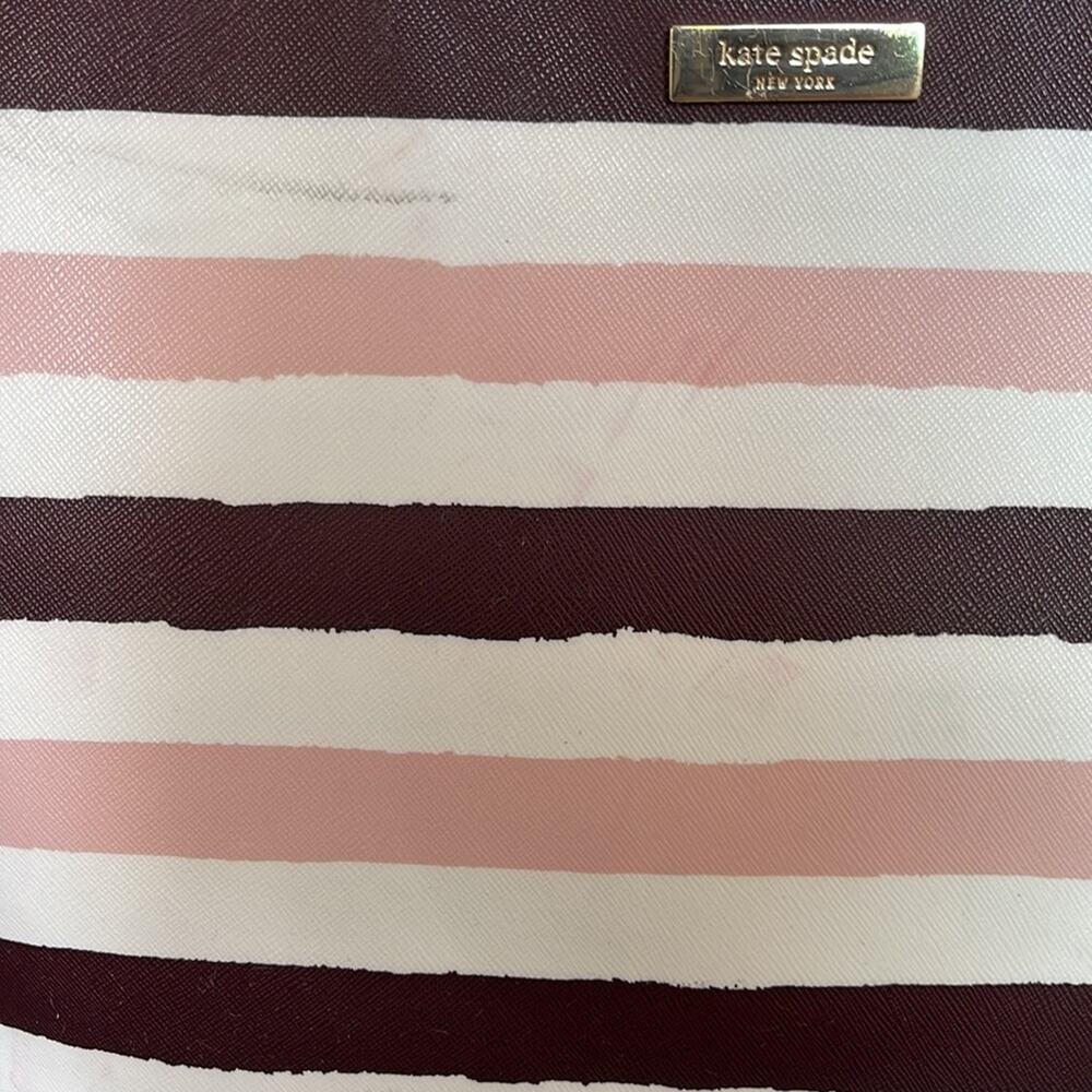 Kate Spade Grant Street Jules Grainy striped vinyl shoulder bag tote - Picture 3 of 8